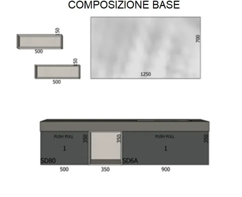 M system Baxar: mobile bagno sospeso A PREZZI OUTLET