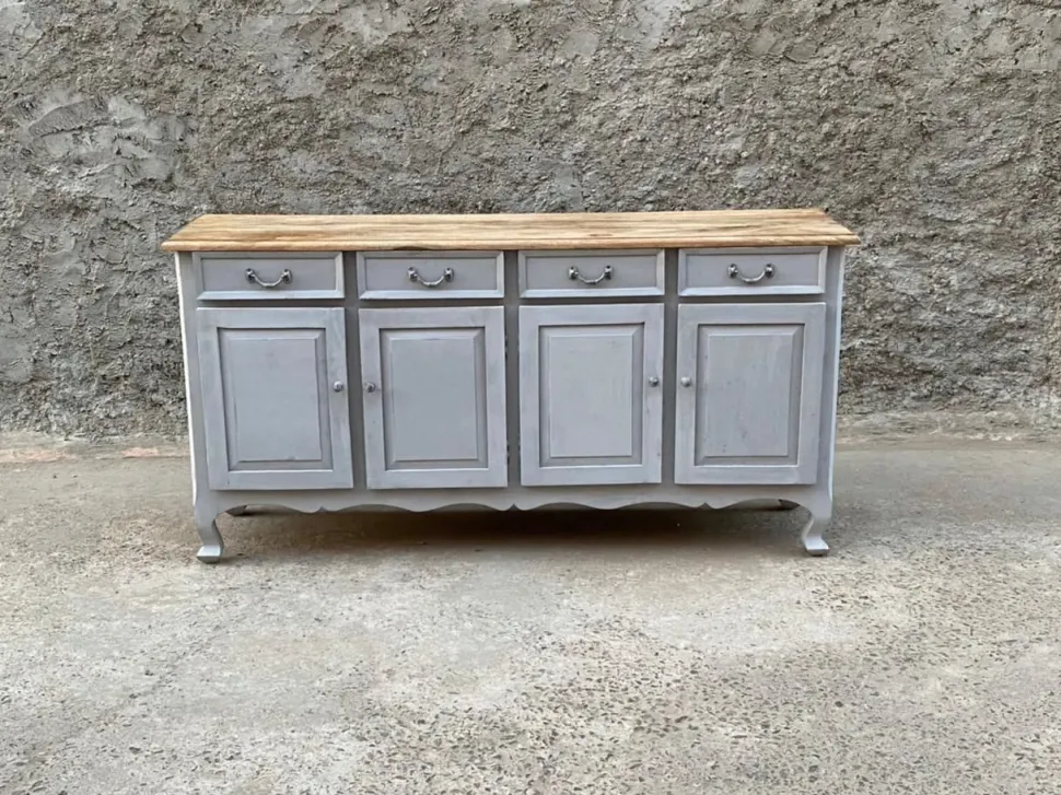 Madia Credenza maxi 4 ante 4 cassetti shabby nature e chic di Outlet etnico a prezzi outlet