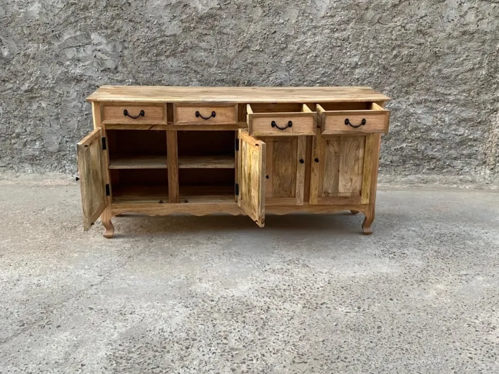 Madia Credenza maxi 4 ante 4 cassetti shabby nature e chic di Outlet etnico a prezzi outlet