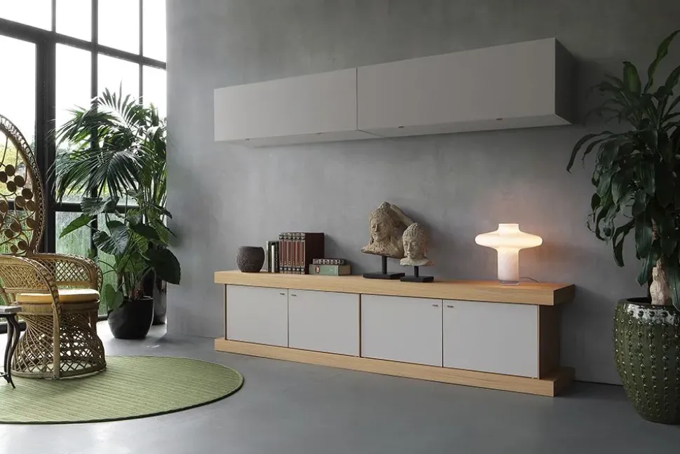 Madia di Forme’s in legno F2/form line 203 con pensili a prezzo riservato