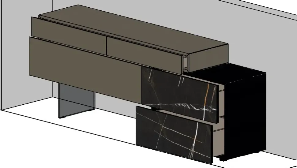 Madia 36e8 dresser 2608 di Lago in stile design scontata -25%