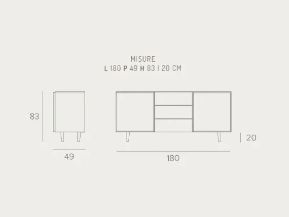Madia in legno stile moderno Minerva Target point