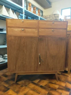 Madia in stile design Credenza alta vintage teak  di Outlet etnico in Offerta Outlet