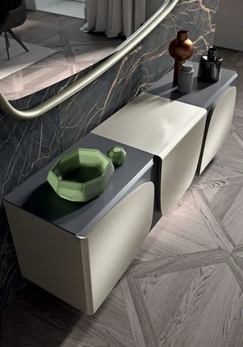 Madia in stile design Trilogy di Ozzio scontata