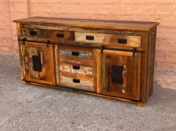 Madia in stile moderno madia industrial jupiter legno recicle di Outlet etnico a prezzo Outlet