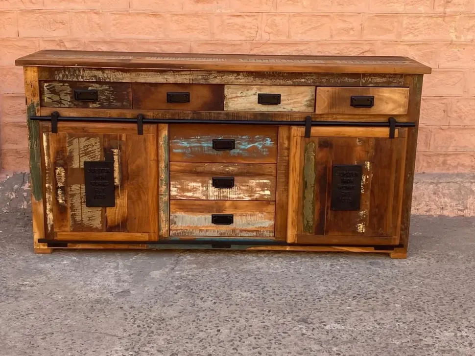 Madia in stile moderno madia industrial jupiter legno recicle di Outlet etnico a prezzo Outlet