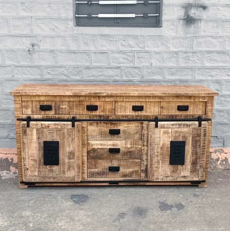 Madia Madia credenza jupiter indutrial 2 ante scorrevoli 7 cassetti di Outlet etnico a prezzi convenienti