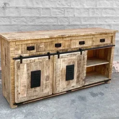 Madia Madia credenza jupiter indutrial 2 ante scorrevoli 7 cassetti di Outlet etnico a prezzi convenienti