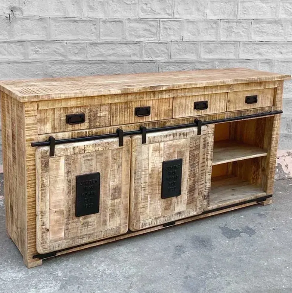 Madia Madia credenza jupiter indutrial 2 ante scorrevoli 7 cassetti di Outlet etnico a prezzi convenienti