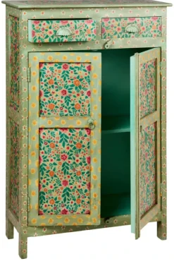 Madia modello Credenza frida alta verde di Outlet etnico a PREZZI OUTLET