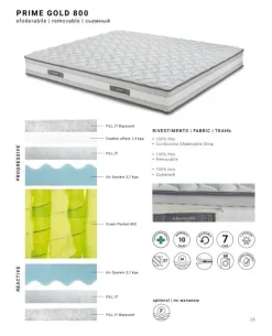 Materasso Altrenotti Prime gold 800|600|400 molle insacchettate  a prezzo scontato