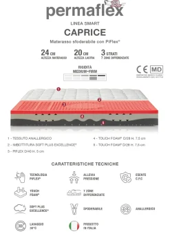 Materasso Materasso permaflex modello caprice memory  Permaflex