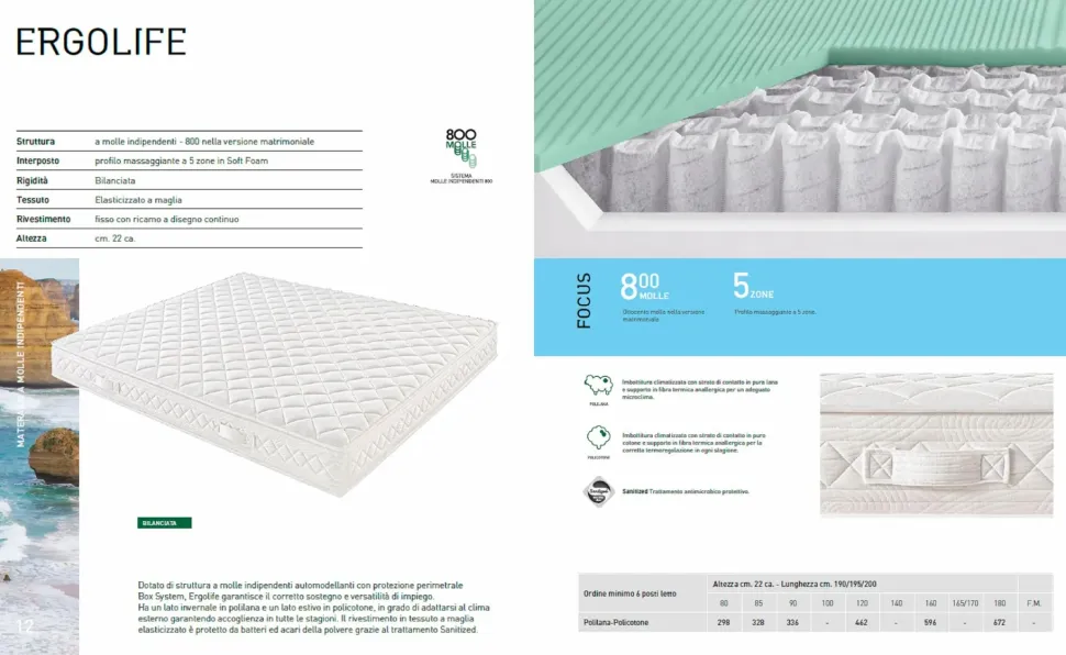 Materasso matrimoniale Doimo armonie del sonno Ergolife con forte sconto