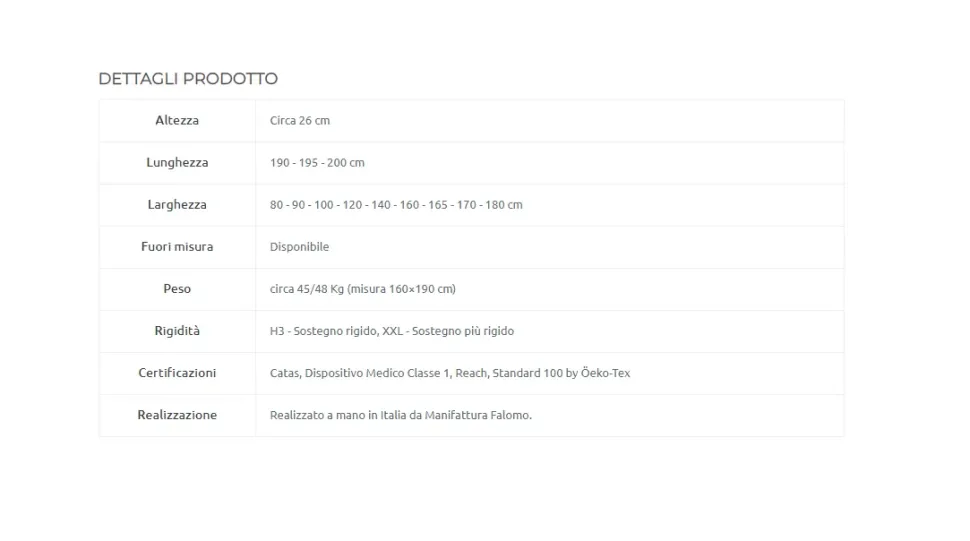 Materasso matrimoniale Falomo Balance de ux a prezzi outlet