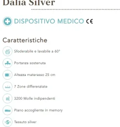 Materasso matrimoniale Sogno veneto Dalia silver a prezzi outlet