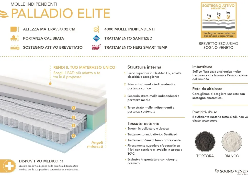 Materasso Sogno veneto Palladio elite con forte sconto