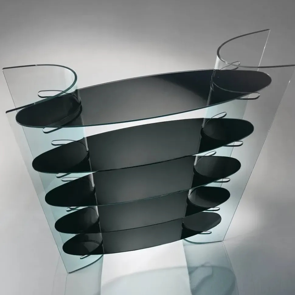 Mensola Artigianale Libreria mod.slalom in vetro curvato scontata del 40% in vetro a prezzo ribassato