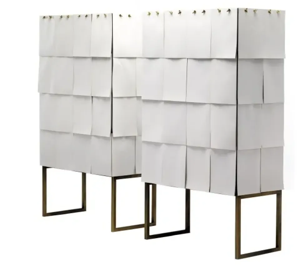 Mensola Contenitore rivestito di fogli di carta notes Mogg in stile design in offerta