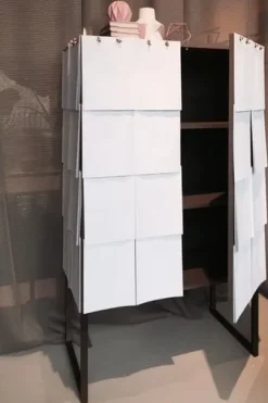 Mensola Contenitore rivestito di fogli di carta notes Mogg in stile design in offerta