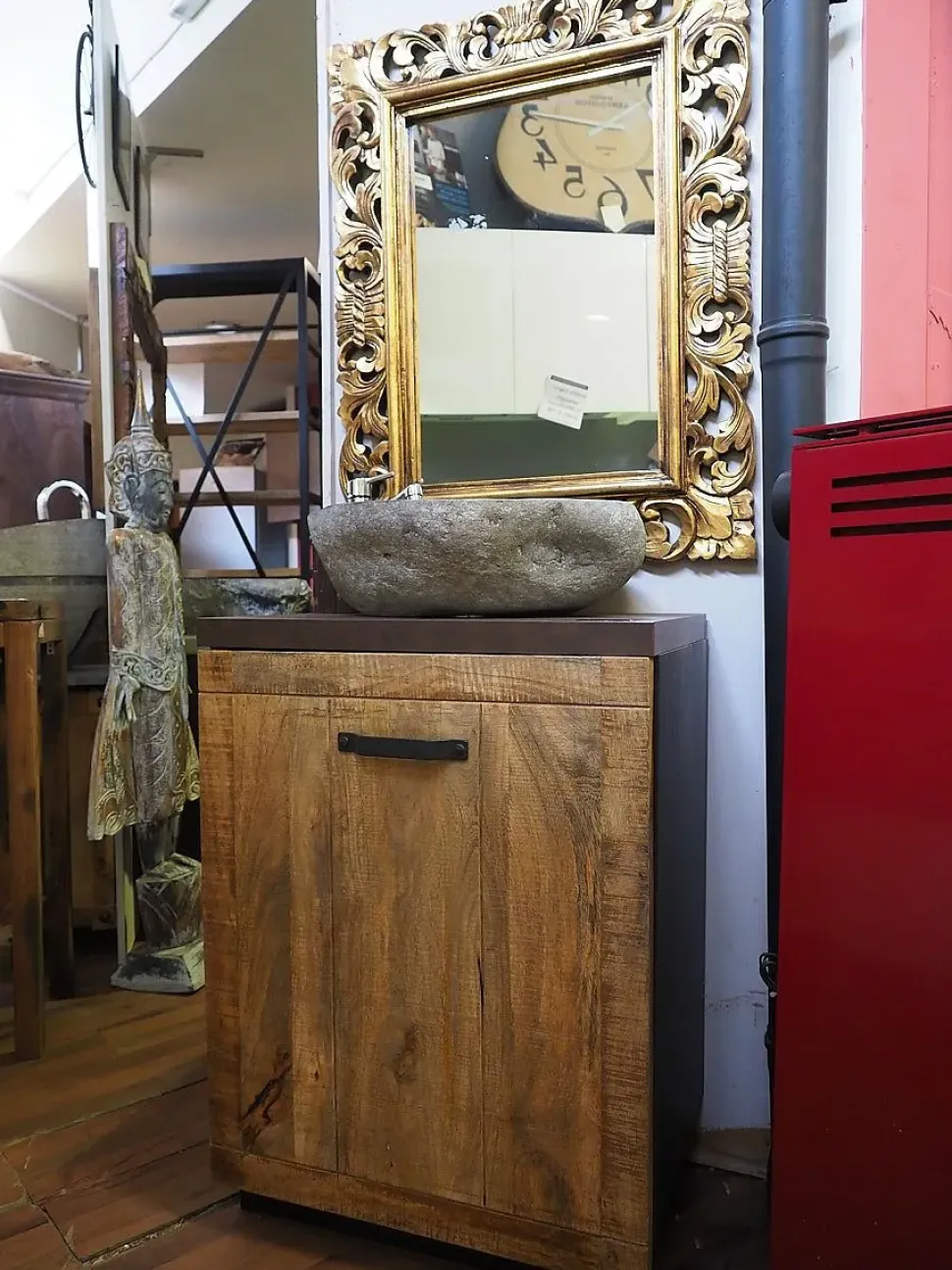 Mobile arredo bagno A terra Outlet etnico Mobile bagno newport legno india in offerta in svendita