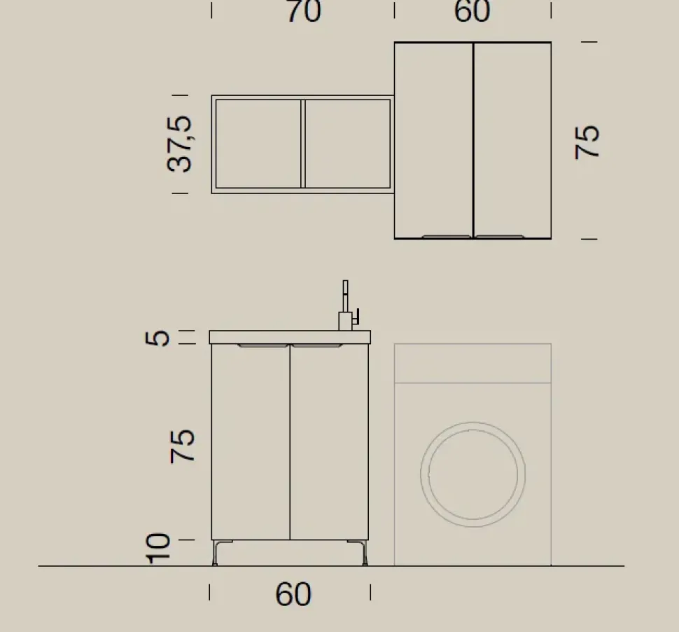 Mobile arredo bagno A terra Compab Up027 in offerta