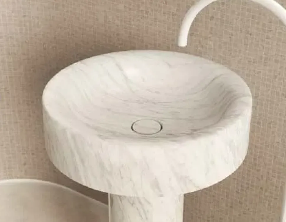 Mobile arredo bagno A terra Md work Lavabo in vero marmo carrara con sconto