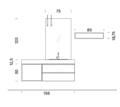 Mobile arredo bagno Sospeso Compab Bg004 a prezzo conveniente