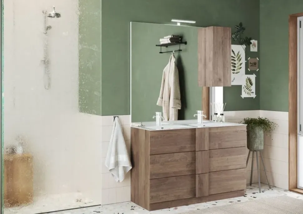 Mobile bagno a terra Bagno doppio lavabo come foto di Md work SCONTATO - 45%