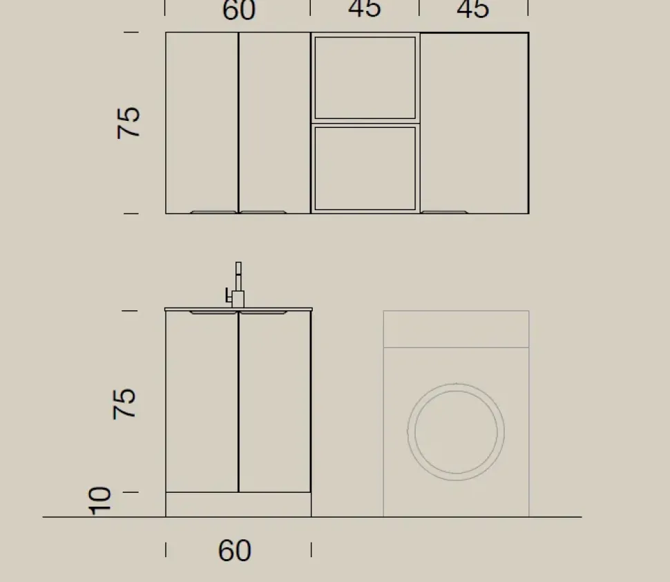 Mobile bagno A terra Lavanderia up028 Compab a prezzo scontato