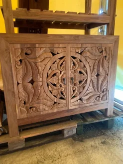 Mobile bagno A terra Mobile bagno oriente teak  Outlet etnico scontato - 30%