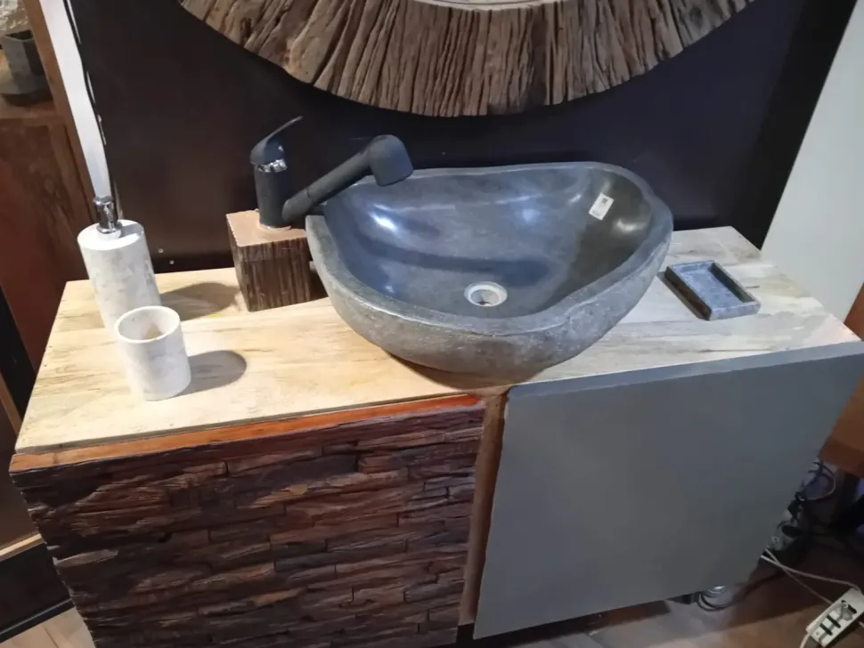 Mobile bagno A terra Mobile bagno quercia di rovere design Nuovi mondi collection scontato - 46%