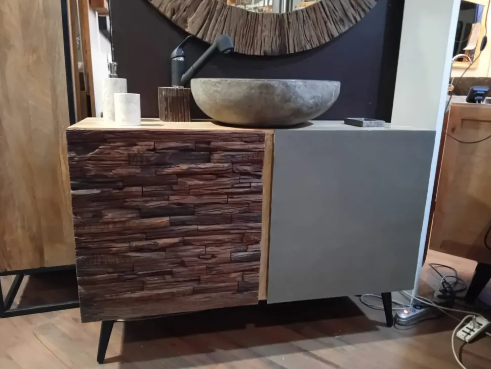 Mobile bagno A terra Mobile bagno quercia di rovere design Nuovi mondi collection scontato - 46%