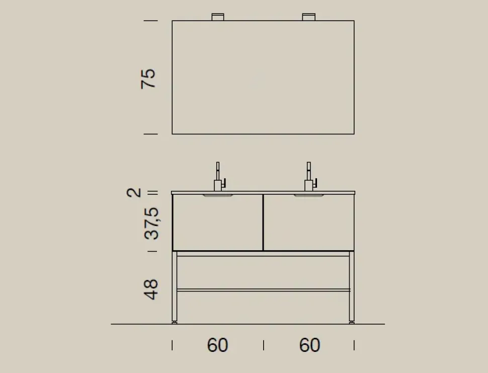 Mobile bagno A terra Up011 Compab a prezzo scontato