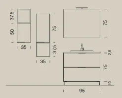 Mobile bagno Compab Up007 IN OFFERTA OUTLET