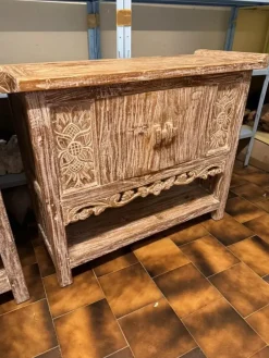 Mobile bagno design Mobile consolle bagno teak decapato di Outlet etnico in OFFERTA OUTLET - 33%