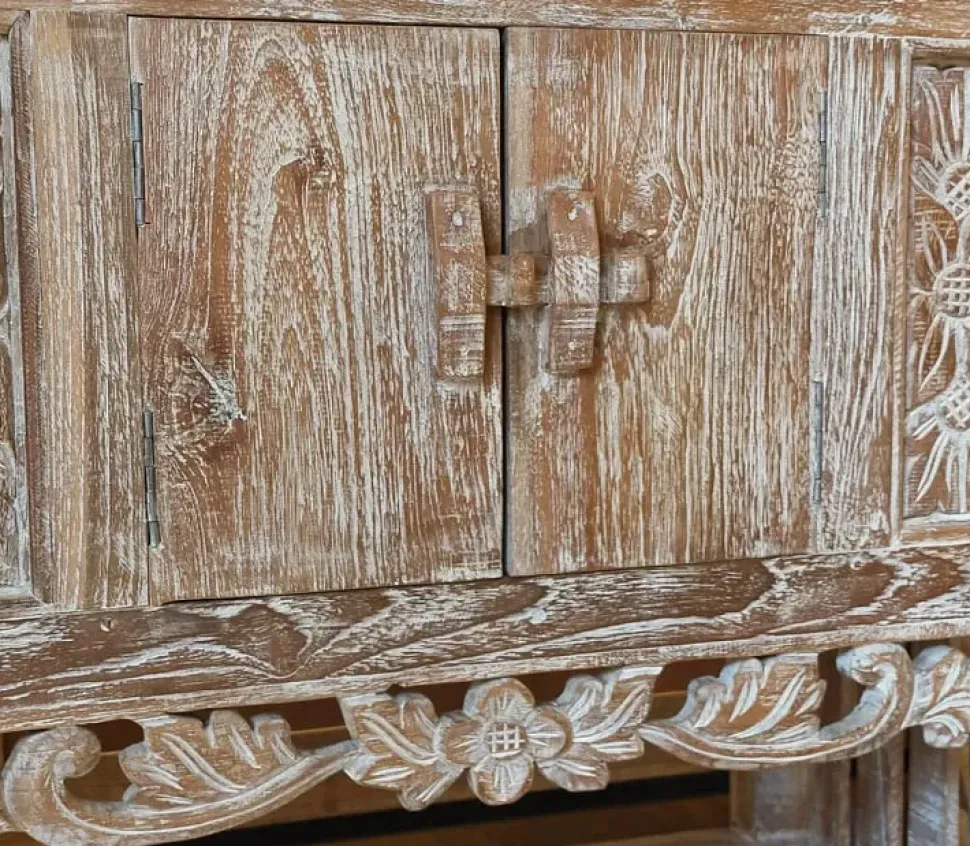 Mobile bagno design Mobile consolle bagno teak decapato di Outlet etnico in OFFERTA OUTLET - 33%