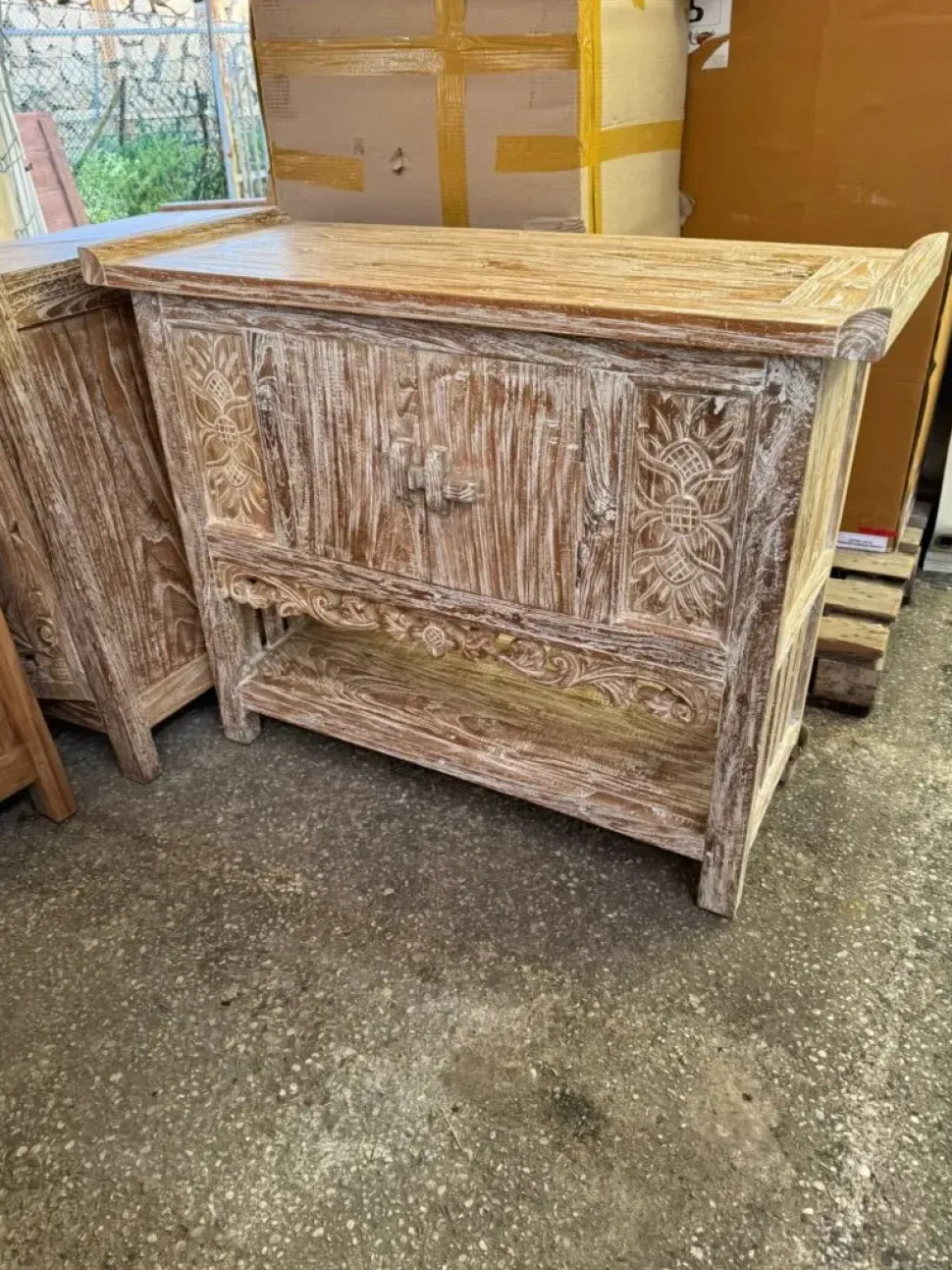 Mobile bagno design Mobile consolle bagno teak decapato di Outlet etnico in OFFERTA OUTLET - 33%