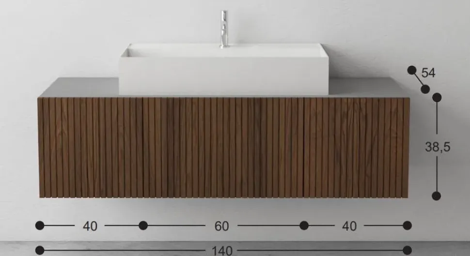 Mobile bagno Door strips teak Moab 80 SCONTATO a PREZZI OUTLET