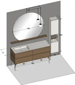 Mobile bagno moderno M2 system di Baxar in OFFERTA OUTLET - 20%