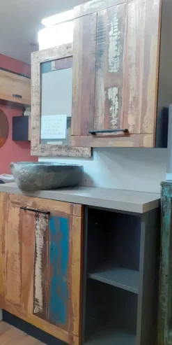 Mobile bagno Outlet etnico Mobile bagno vintage recicle industrial   con un ribasso imperdibile