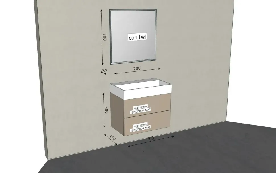 Mobile bagno Sospeso Byte next 02 Mastella a prezzo ribassato