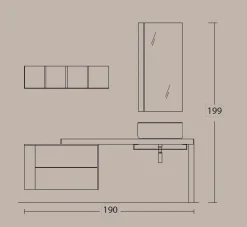 Mobile bagno Sospeso L.14 Legnobagno a prezzi convenienti