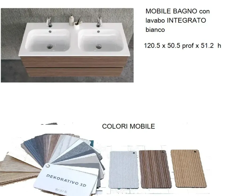 Mobile bagno Sospeso 2lavabi syntesi 120 Baxar a prezzi outlet