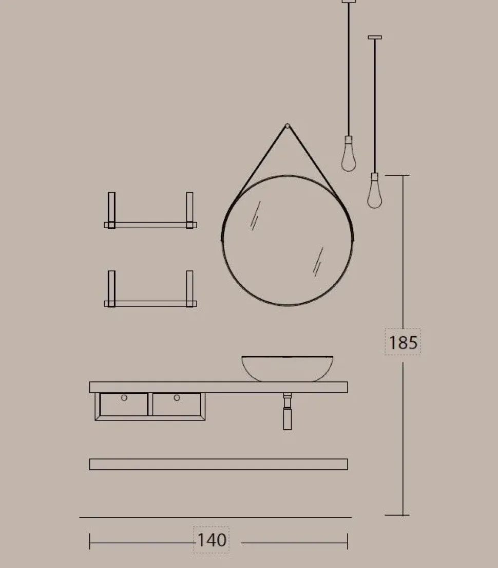 Mobile bagno Sospeso Life 03 Legnobagno a prezzo ribassato
