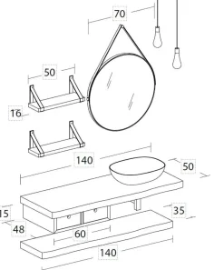 Mobile bagno Sospeso Life 03 Legnobagno a prezzo ribassato