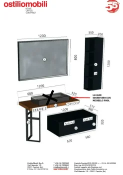 Mobile bagno Sospeso Nerolab maniglia blu Cerasa in offerta