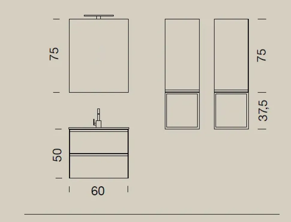 Mobile bagno Sospeso Up001 Compab con forte sconto