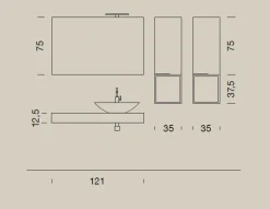 Mobile bagno Sospeso Up023 Compab a prezzo ribassato