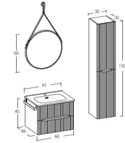 Mobile bagno Sospeso Verso 02 Legnobagno scontato - 50%