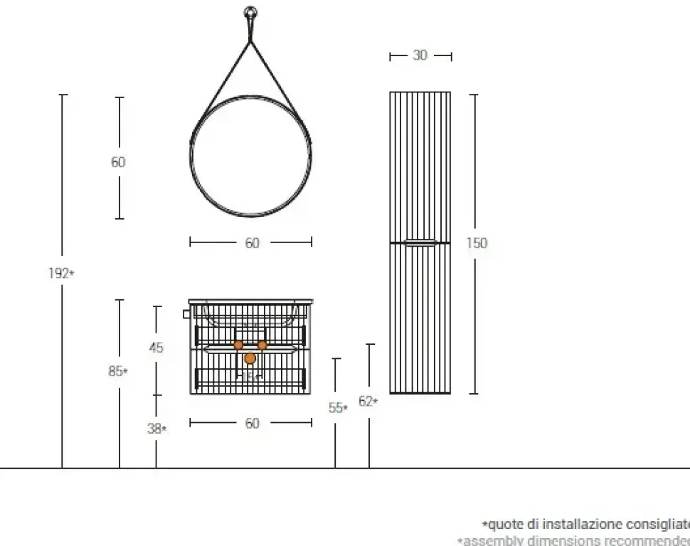 Mobile bagno Sospeso Verso 02 Legnobagno scontato - 50%